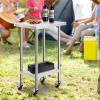 imageVEVOR Stainless Steel Work Table 30 x 48 x 38 Inch with 4 Wheels 3 Adjustable Height Levels Heavy Duty Food Prep Worktable for Commercial Kitchen Restaurant Silver24 x 18 x 38 Inch