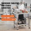 imageVEVOR Stainless Steel Work Table 30 x 48 x 38 Inch with 4 Wheels 3 Adjustable Height Levels Heavy Duty Food Prep Worktable for Commercial Kitchen Restaurant Silver30 x 18 x 38 Inch