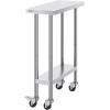 imageVEVOR Stainless Steel Work Table 30 x 48 x 38 Inch with 4 Wheels 3 Adjustable Height Levels Heavy Duty Food Prep Worktable for Commercial Kitchen Restaurant Silver30 x 12 x 38 inch
