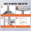 imageVEVOR Stainless Steel Work Table 30 x 48 x 38 Inch with 4 Wheels 3 Adjustable Height Levels Heavy Duty Food Prep Worktable for Commercial Kitchen Restaurant Silver30 x 18 x 38 Inch