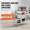 imageVEVOR Stainless Steel Work Table 30 x 48 x 38 Inch with 4 Wheels 3 Adjustable Height Levels Heavy Duty Food Prep Worktable for Commercial Kitchen Restaurant Silver30 x 60 x 38 Inch