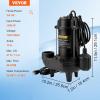 imageVEVOR Submersible Sump Pump 05HP 4188GPH 24 ft Lift Cast Iron Sewage Water Pump with 10 ft Power Cord and Automatic Float Switch Stainless Steel for Clean Flooded Basement Yard Farm Sewer34 HP