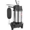 imageVEVOR Submersible Sump Pump 05HP 4188GPH 24 ft Lift Cast Iron Sewage Water Pump with 10 ft Power Cord and Automatic Float Switch Stainless Steel for Clean Flooded Basement Yard Farm Sewer075 HP