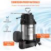 imageVEVOR Submersible Sump Pump 05HP 4188GPH 24 ft Lift Cast Iron Sewage Water Pump with 10 ft Power Cord and Automatic Float Switch Stainless Steel for Clean Flooded Basement Yard Farm Sewer05 HP