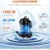 imageVEVOR Submersible Sump Pump 05HP 4188GPH 24 ft Lift Cast Iron Sewage Water Pump with 10 ft Power Cord and Automatic Float Switch Stainless Steel for Clean Flooded Basement Yard Farm Sewer34 HP