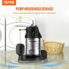 imageVEVOR Submersible Sump Pump 05HP 4188GPH 24 ft Lift Cast Iron Sewage Water Pump with 10 ft Power Cord and Automatic Float Switch Stainless Steel for Clean Flooded Basement Yard Farm Sewer05 HP