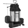 imageVEVOR Submersible Sump Pump 05HP 4188GPH 24 ft Lift Cast Iron Sewage Water Pump with 10 ft Power Cord and Automatic Float Switch Stainless Steel for Clean Flooded Basement Yard Farm Sewer05 HP