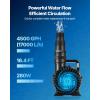 imageVEVOR Submersible Water Pump 280W 4500GPH Aquarium Return Pump with 164 ft Lift Height ampamp 180 Adjustable Flow Direction Suitable for Pond Aquarium Fountain Waterfall and Fish Tank