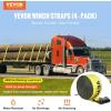 imageVEVOR Truck Straps 4quot x30 Heavy Duty Tie Down wFlat Hooks 18000lbs Break Strength WLL 6000lbs Cargo Straps tie Down for Flatbeds Trucks Trailers Farms Rescues Tree Saver Yellow10 PackYellow