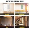 imageVEVOR Wall Mounted Wine Rack 12x2 Bottles Wine Holder Towel Rack Black Steel Vertical Wine Rack Modern Decorative Wall Mounted Wine Bottle Holder Forward Design Simple Storage Wall Rack 48x11x1 In