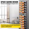 imageVEVOR Wall Mounted Wine Rack 12x2 Bottles Wine Holder Towel Rack Black Steel Vertical Wine Rack Modern Decorative Wall Mounted Wine Bottle Holder Forward Design Simple Storage Wall Rack 48x11x1 In