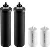 imageVEVOR Water Filters Replacement Purification Elements Activated Carbon Replacement Filters Easy to Replace Water Filter Gravity Water Filter System Compatible with Most Brands Pack of 2 BlackActivated Carbon Filter  Defluorination Filter