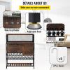 imageVEVOR Wine Rack Home Bar Table Industrial Liquor Storage Cabinets with Glass Holder Bakers Rack Freestanding with Large Capacity for Home Kitchen Dining Room Hold 12 Bottles of Wine Rustic BrownRustic Brown