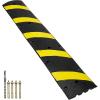 imageVEVOR 2PCs 6 ft72 Rubber Speed Hump 2 Channel 22000 lbs Capacity Heavy Duty Traffic Speed Bump with High Reflective Yellow Strip 8 Expansion Screws and 1 Drill for Asphalt Concrete Gravel Roads1 PC