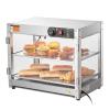 imageVEVOR 2Tier Commercial Food Warmer Display 800W Food Display Warmer with Light to Enhance Food Display 86185 Temperature Control 58L Large Capacity for Hamburger Pizza Bread Fried Chicken