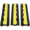 imageVEVOR 3 PCs 2 Channel Rubber Cable Protector Ramp 12000 lbsaxle Capacity Heavy Duty Hose Wire Cover Ramp Driveway Traffic Speed Bump wFlipOpen Top Cover for IndoorampampOutdoor2 Channel3PCs