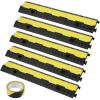 imageVEVOR 3 PCs 2 Channel Rubber Cable Protector Ramp 12000 lbsaxle Capacity Heavy Duty Hose Wire Cover Ramp Driveway Traffic Speed Bump wFlipOpen Top Cover for IndoorampampOutdoor2 Channel5PCs