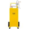 imageVEVOR 30 Gallon Fuel Caddy Fuel Storage Tank on 2 Wheels Portable Gas Caddy with Manual Transfer Pump Gasoline Diesel Fuel Container for Cars Lawn Mowers ATVs Boats More RedYellow