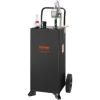 imageVEVOR 30 Gallon Gas Caddy  Portable Fuel Storage Tank with 2 Wheels ampamp Manual Transfer Pump Diesel ampamp Gasoline Fuel Container for Cars Lawn Mowers ATVs Boats BlackBlack