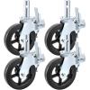 imageVEVOR 4 Pack 5quot Scaffolding Wheels  1quot Solid Stem Rubber Wheels with Dual Locking Heavy Duty Casters 330LBS Capacity8 Solid Round Stem