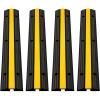 imageVEVOR 4 Pack of 1Channel Rubber Cable Protector Ramps Heavy Duty 22046Lbs Load Capacity Cable Wire Cord Cover Ramp Speed Bump Driveway Hose Cable Ramp Protective Cover1 Channel4PCS