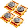 imageVEVOR 4PCS Machinery Skates Dollies 17637 lb Heavy Duty Equipment Moving Skates with 4 PU Wheels 360 Rotation NonSlip Cap LowProfile Industrial Mover Rollers for Factory Warehouse Workshop4Piece PU Wheels