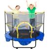 imageVEVOR 5FT Trampoline 50quot55quot56  35quot for IndoorOutdoor use for Toddlers Foldable Mini Baby with Foam Handle Recreational Birthday GiftMulticolor