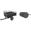 imageVEVOR 750 lb 15 cu ft Dump Cart Tow Behind Trailer Bundle with AgriFab 18quot x 36quot Poly Lawn RollerUTILITYCARTWAGON  SOILCULTIVATOR 450606