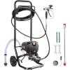imageVEVOR 750W Stand Airless Paint Sprayer 3000PSI High Efficiency Electric Airless Sprayer with Cart Paint Sprayers for Home Interior and Exterior Furniture and Fences Fine and Even Painting Effect750W WheeledAirless Paint Sprayer