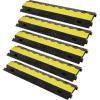 imageVEVOR Cable Protector Ramp 2 Channel 22000 lbsaxle Capacity Heavy Duty TPU Wire Cord Cover Ramp Hose Protector Driveway Traffic Speed Bump wTPR FlipOpen Top Cover for Indoor ampamp Outdoor5 PCs