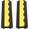 imageVEVOR Cable Protector Ramp 4 Packs 2 Channels Rubber Modular Speed Bumps Rated 11000 LBS Load Capacity Protective Wire Cord Ramp Driveway Rubber Traffic Speed Bumps Hump Cable Protector2 Pcs