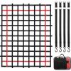imageVEVOR Cargo Net with Mesh 72 in x 57 in Heavy Duty Truck Cargo NetWLL 1100lbs 4 Adjustable Straps with Carabiners ampamp SHooks Truck Bed Cover for Trailer Pickup Boat Jeep SUV 475 x 6 ft96 x 72