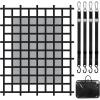 imageVEVOR Cargo Net with Mesh 72 in x 57 in Heavy Duty Truck Cargo NetWLL 1100lbs 4 Adjustable Straps with Carabiners ampamp SHooks Truck Bed Cover for Trailer Pickup Boat Jeep SUV 475 x 6 ft72 x 57