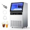 imageVEVOR Commercial Ice Maker Machine 130Lbs24H with 33Lbs Storage 45 Cubes per Cycle Stainless Steel Freestanding ampamp Under Counter Ice Maker with LED Display ampamp SelfCleaning for Home Bar RestaurantSilver