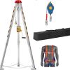 imageVEVOR Confined Space Tripod Kit 1800 lbs Winch Confined Space Tripod 7 Legs and 98 Cable Confined Space Rescue Tripod 328 Fall Protection Harness Storage Bag for Traditional Confined Spaces1200 lbs wHarness