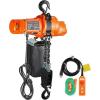 imageVEVOR Electric Chain Hoist 2200 lbs Load Capacity 10 ft Lifting Height 120V Single Phase Overhead Crane with Chain 10 ft Wired Remote Control for Garage Shop Hotel and HomeOrange  Black