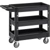 imageVEVOR Foldable Utility Service Cart 165LBS 3 Shelf Heavy Duty Plastic Rolling Cart with 360 Swivel Wheels 2 with Brakes Ergonomic Handle Portable Garage Tool Cart for Warehouse Office Home3 Tier550LBS