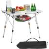 imageVEVOR Folding Camping Table Portable Roll Up Side Tables Lightweight Aluminum Beach Table for Outdoor BBQ Tailgating Picnic Travel 35 inchSilver