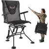 imageVEVOR Hunting Chair 360 Silent Swivel Foldable Lightweight Portable Blind Chair HeavyDuty Steel Frame Ground Stool Seat with Armrest Adjustable Carry Strap 300 Lbs Capacity for Fishing CampingMild Waterproof