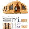 imageVEVOR Inflatable Tents for Camping Easy Setup Blow up Tent with Hand Pump 4 Season Glamping Tent with Stove Jack Doors ampamp Mesh Windows Storage Bag Included for Easy Taking812 Person With 2 Skylights