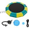 imageVEVOR Inflatable Water Bouncer 13ft Recreational Water Trampoline Portable Bounce Swim Platform with 3Step Ladder ampamp Electric Air Pump Kids Adults Floating Rebounder for Pool Lake Water Sports