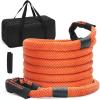 imageVEVOR Kinetic Recovery Rope 1 x 30ft MBS38000Lbs 100 Nylon HeavyDuty Off Road Snatch Strap Extreme Duty 30 Elasticity Energy Snatch Strap for 4x4 Offroad Vehicle Truck ATV UTV TractorOrange