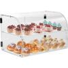 imageVEVOR Pastry Display Case 2Tier Commercial Countertop Bakery Display Case Acrylic Display Box with Rear Door Access ampamp Removable Shelves Keep Fresh for Donut Bagels Cake Cookie
