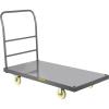 imageVEVOR Platform Truck 2000 lbs Capacity Steel Flatbed Cart 47quot Length x 24quot Width x 32quot Height Flat Dolly Hand Trucks with 5quot Nylon Casters HeavyDuty Utility Push Carts for Luggage Moving
