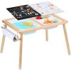 imageVEVOR Sensory Table for Toddlers Kids Activity Table with 3 Foldable Storage Bins ampamp Paper Roll Holder IndoorOutdoor Play Sand and Water Table Wooden Kids Sensory Drawing Table Gift for Boys Girls