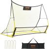imageVEVOR Soccer TrainerPortable Soccer Rebounder Net Iron Soccer Practice Equipment Sports Football Rebounder Wall with Portable Bag Perfect for Team Solo Training Passing Volley2in1 Nets6x4FT