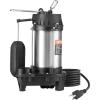 imageVEVOR Submersible Sump Pump 05HP 4188GPH 24 ft Lift Cast Iron Sewage Water Pump with 10 ft Power Cord and Automatic Float Switch Stainless Steel for Clean Flooded Basement Yard Farm Sewer075 HP