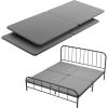 imageVEVOR Twin Size Bunkie Board 15 in Bed Board Slats with 200D Oxford Cloth Wooden Mattress Support for Twin Size Bed Easy Assembly Support Under Mattress 2 Piece GrayKing  74 x 79 in