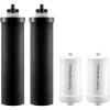 imageVEVOR Water Filters Replacement Purification Elements Activated Carbon Replacement Filters Easy to Replace Water Filter Gravity Water Filter System Compatible with Most Brands Pack of 2 BlackActivated Carbon Filter  Defluorination Filter
