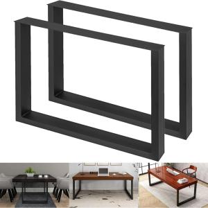 imageVEVOR 28 Inch Adjustable Furniture Legs Square Reinforced Steel Office Table Legs Set of 2 for DIY Max Load 1000 lbs Heavy Duty Desk Legs Quick Instalation ampamp Rich Accessories Legs Black28H x 236W
